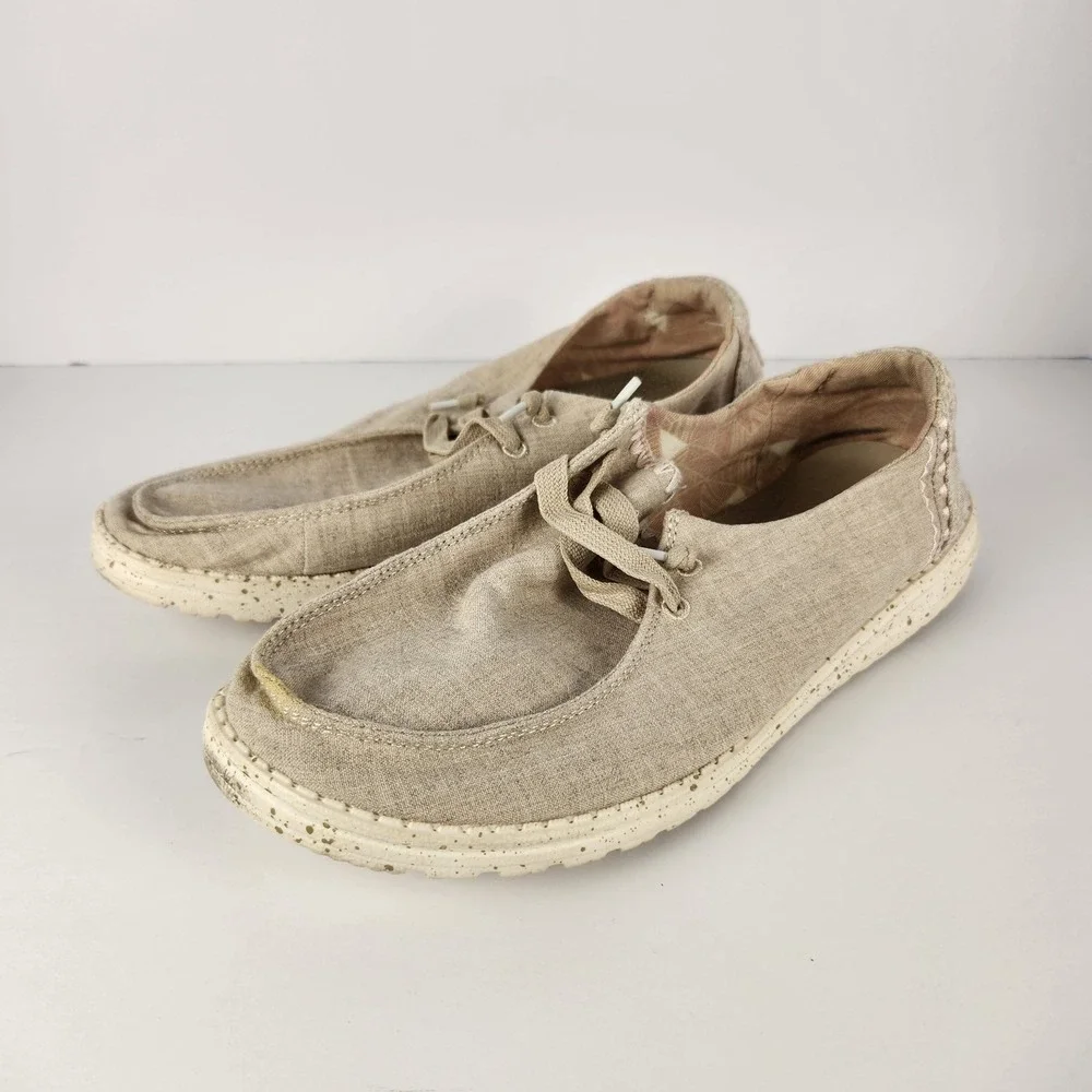 Hey Dude Wendy Dusty Inca Women's Everyday Casual Beige‎ Flat Shoes Size 10